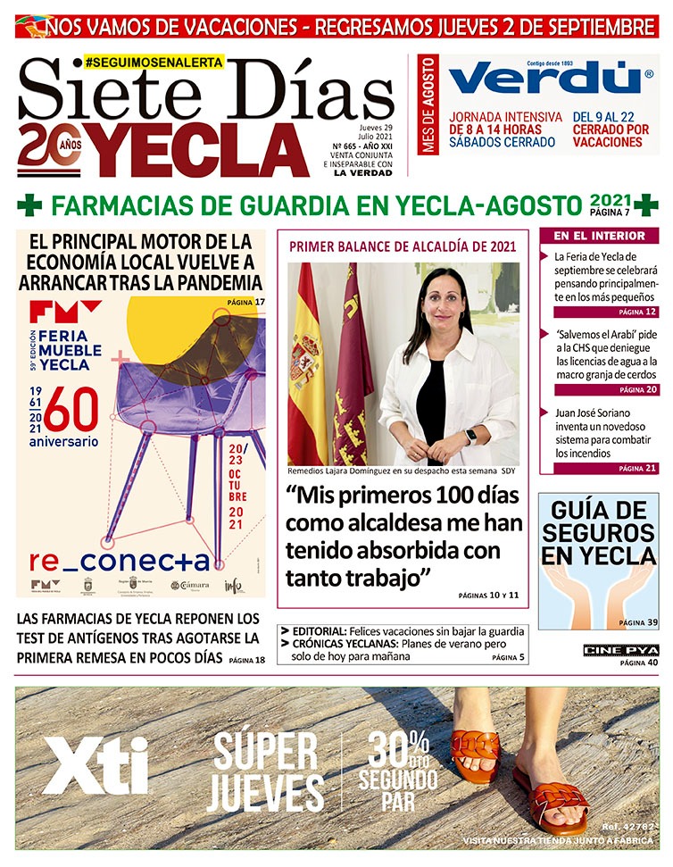 SIETE DÍAS YECLA – Edición nº 665 – Jueves 29 de julio de 2021