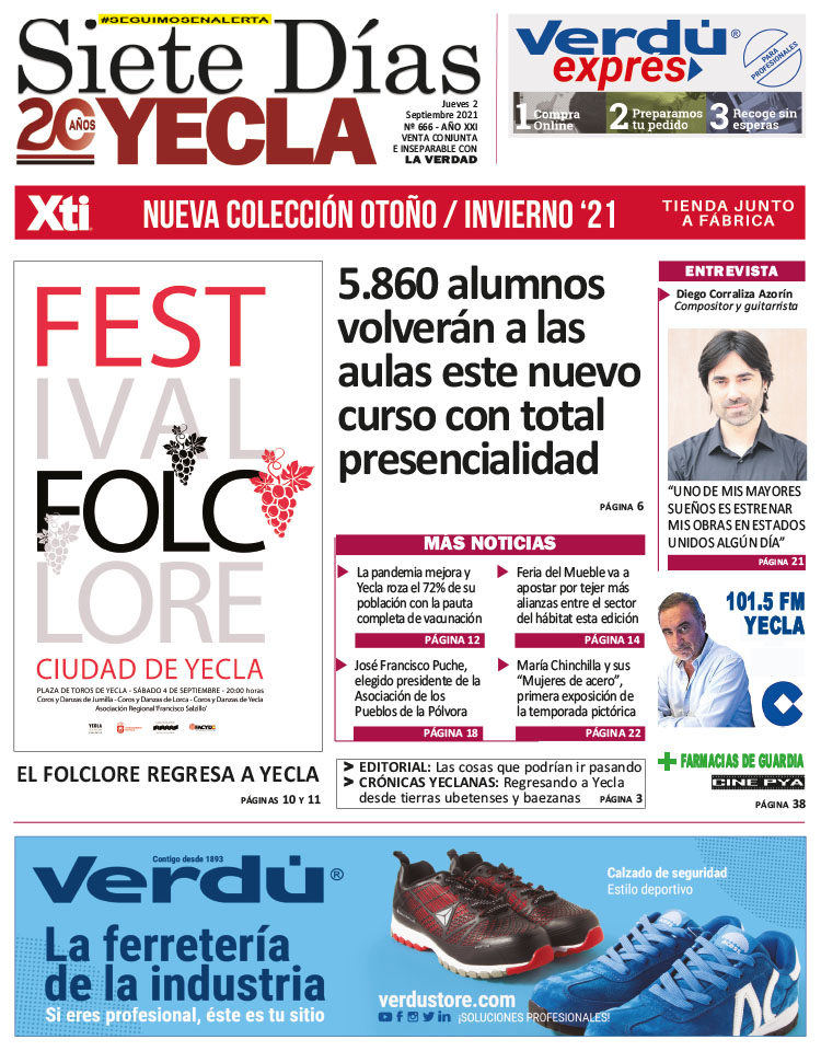 SIETE DÍAS YECLA – Edición nº 666 – Jueves 2 de septiembre de 2021