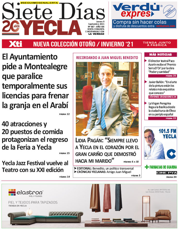 SIETE DÍAS YECLA – Edición nº 667 – Jueves 9 de septiembre de 2021