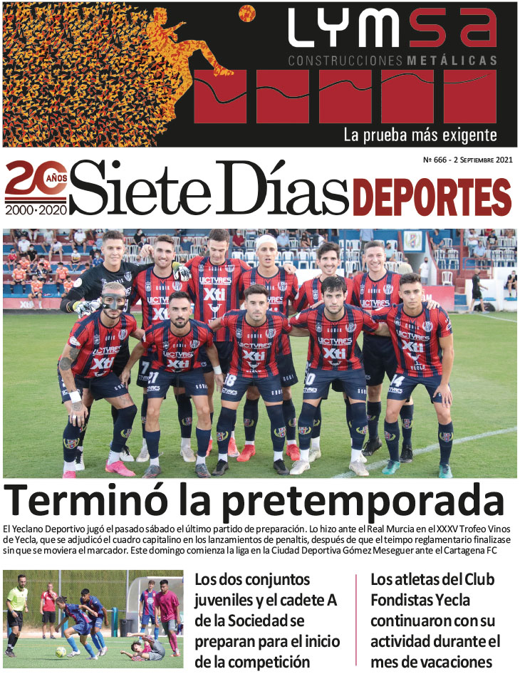 Deportes SIETE DÍAS YECLA – Edición nº 666 – Jueves 2 de septiembre de 2021