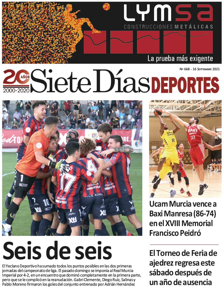 Deportes SIETE DÍAS YECLA – Edición nº 668 – Jueves 16 de septiembre de 2021