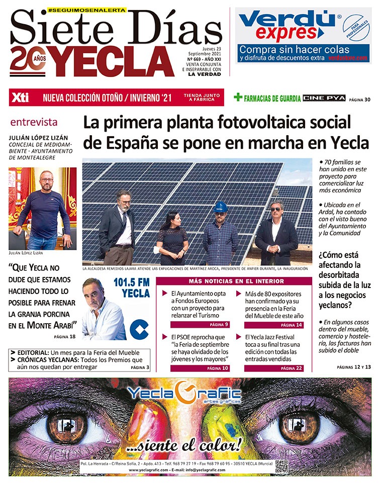 SIETE DÍAS YECLA – Edición nº 669 – Jueves 23 de septiembre de 2021