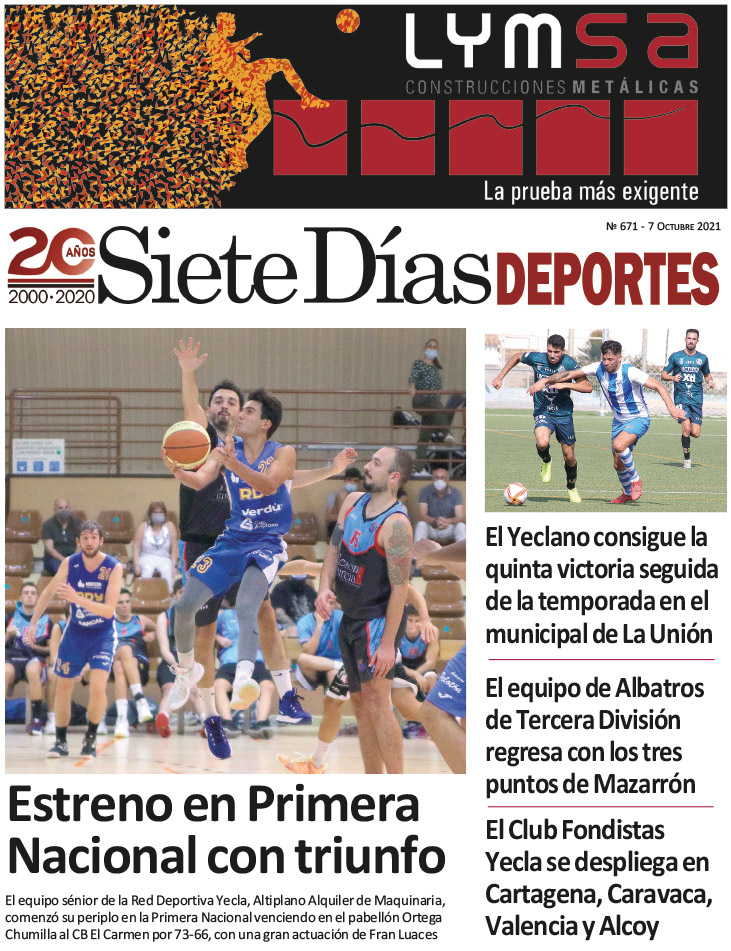 Deportes SIETE DÍAS YECLA – Edición nº 671 – Jueves 7 de octubre de 2021