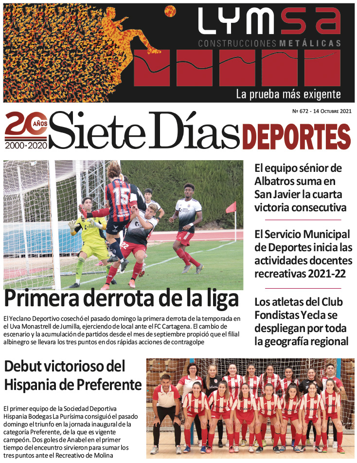 Deportes SIETE DÍAS YECLA – Edición nº 672 – Jueves 14 de octubre de 2021