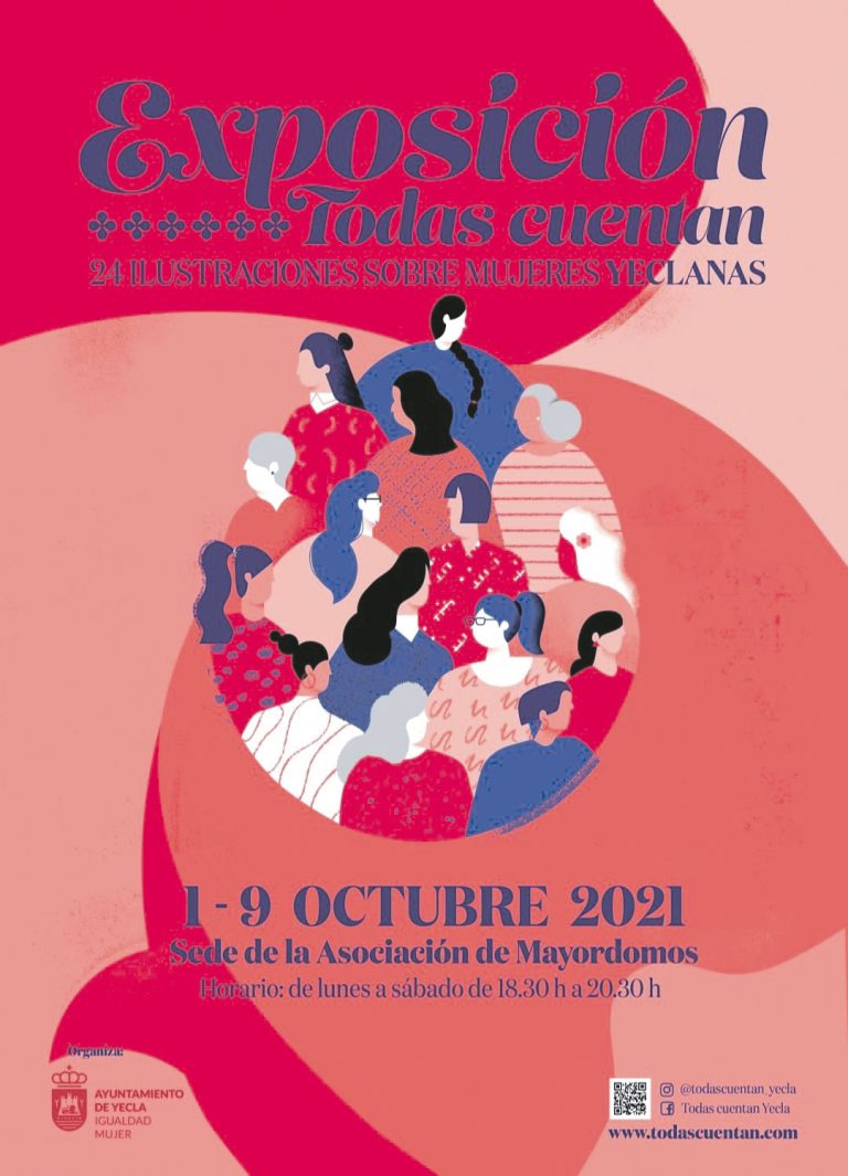 La exposición de 24 ilustraciones sobre mujeres yeclanas “Todas cuentan” llega este 1 de octubre