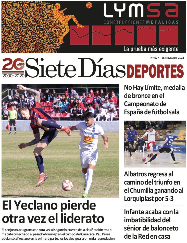 Deportes SIETE DÍAS YECLA – Edición nº 677 – Jueves 18 de noviembre de 2021