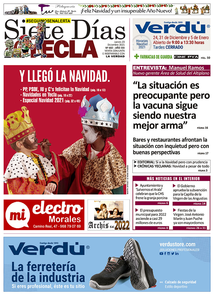 SIETE DÍAS YECLA – Edición nº 682 – Jueves 23 de diciembre de 2021