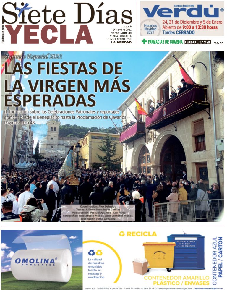 SIETE DÍAS YECLA – Edición nº 680 – Jueves 9 de diciembre de 2021