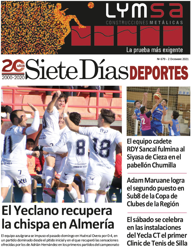 Deportes SIETE DÍAS YECLA – Edición nº 679 – Jueves 2 de diciembre de 2021