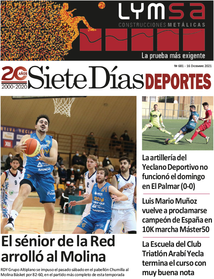 Deportes SIETE DÍAS YECLA – Edición nº 681 – Jueves 16 de diciembre de 2021