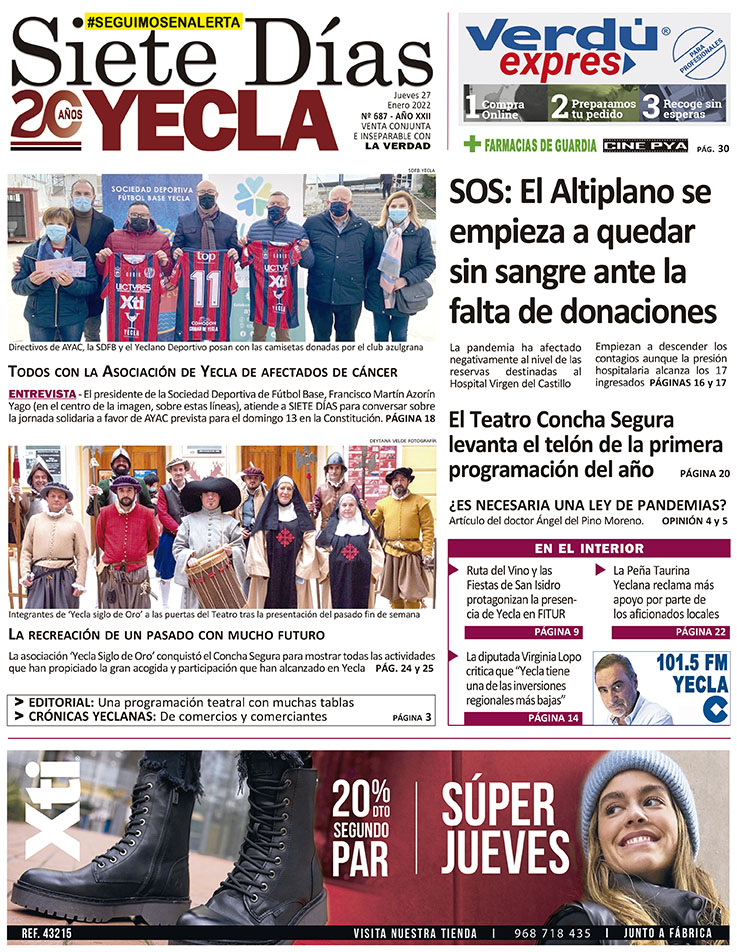 SIETE DÍAS YECLA – Edición nº 687 – Jueves 27 de enero de 2022