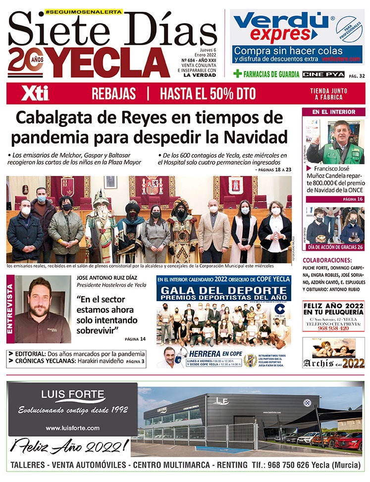 SIETE DÍAS YECLA – Edición nº 684 – Jueves 6 de enero de 2022