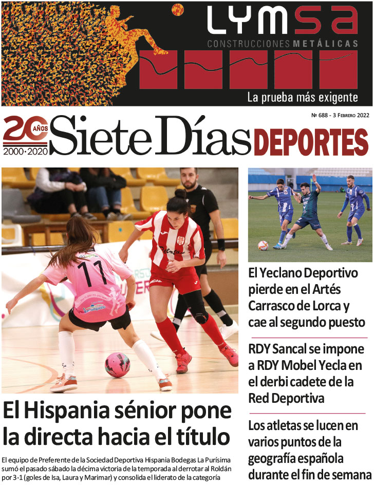 Deportes SIETE DÍAS YECLA – Edición nº 688 – Jueves 3 de febrero de 2022