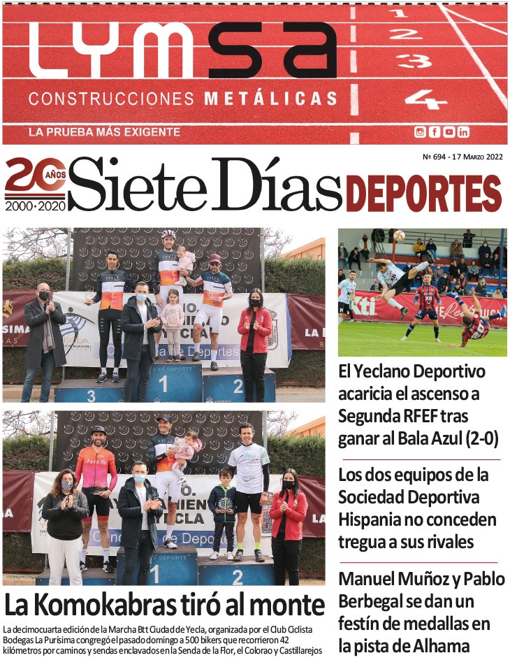 DEPORTES SIETE DÍAS YECLA – Edición nº 694 – Jueves 17 de marzo de 2022