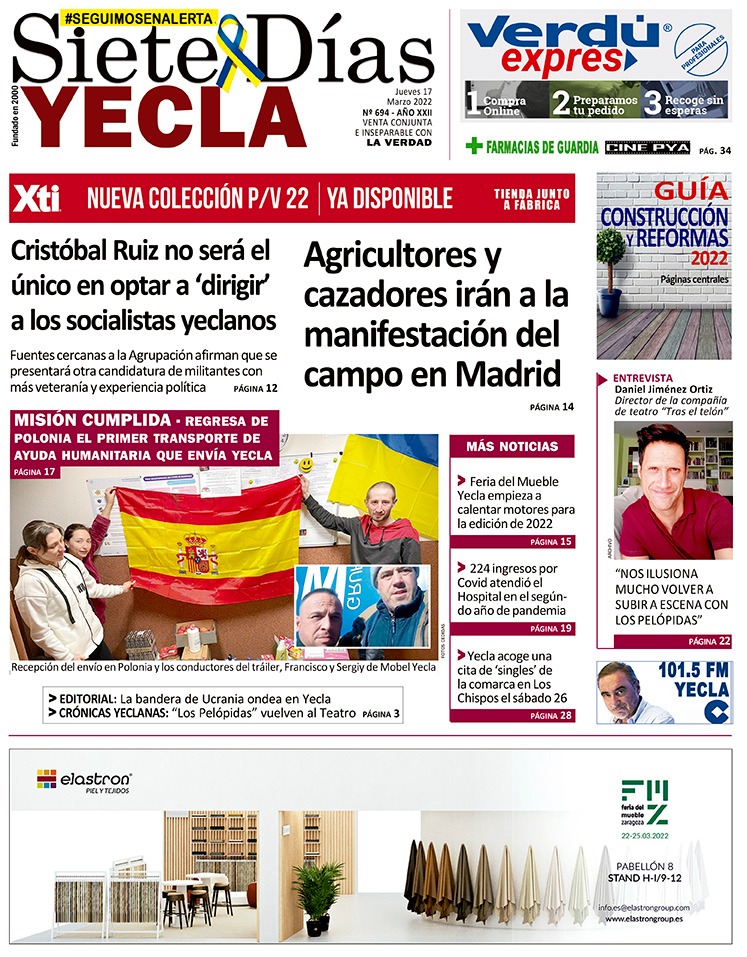 SIETE DÍAS YECLA – Edición nº 694 – Jueves 17 de marzo de 2022