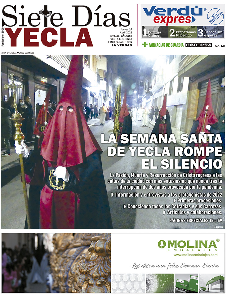 SIETE DÍAS YECLA – Edición nº 698 – Jueves 14 de abril de 2022