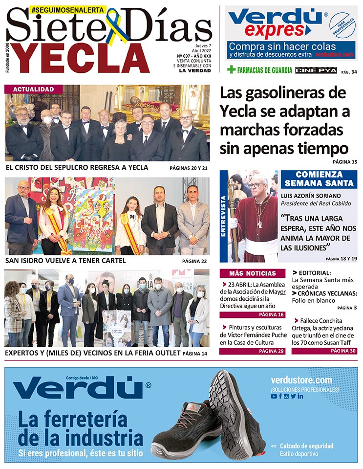 SIETE DÍAS YECLA – Edición nº 697 – Jueves 7 de abril de 2022