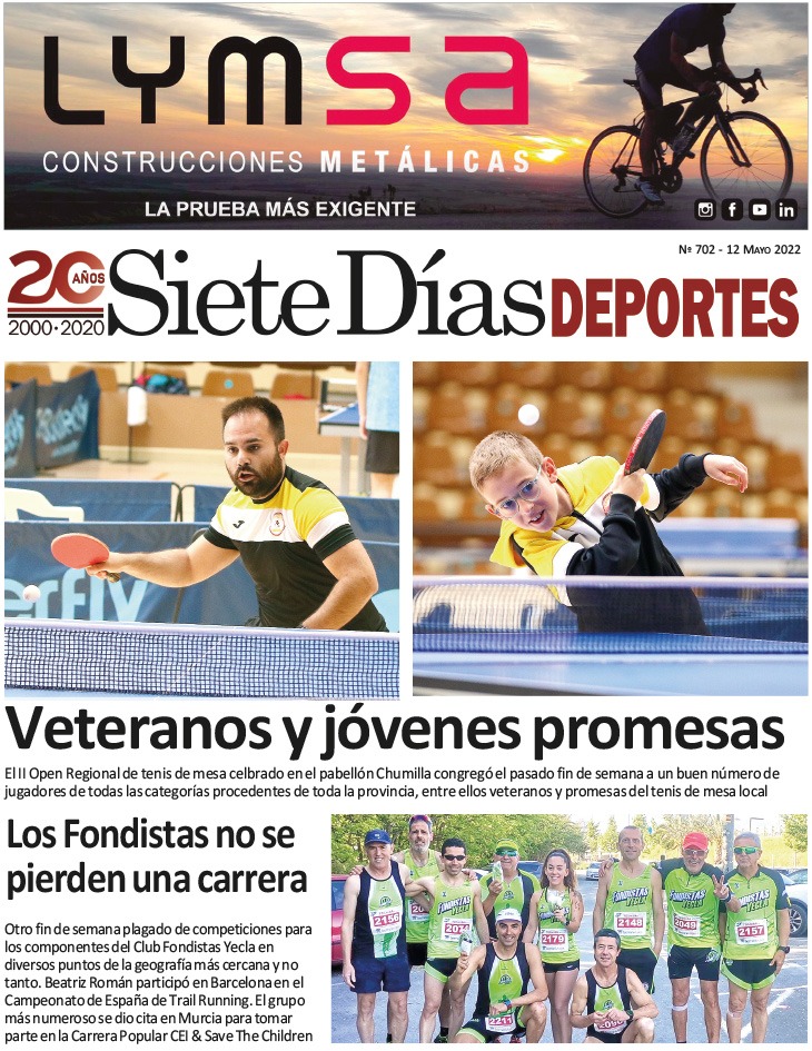 DEPORTES SIETE DÍAS YECLA – Edición nº 702 – Jueves 12 de mayo de 2022