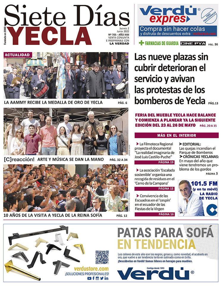 SIETE DÍAS YECLA – Edición 705 – Jueves 2 de junio de 2022