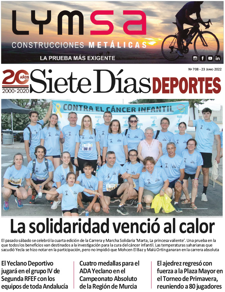 DEPORTES SIETE DÍAS YECLA – Edición 708 – Jueves 23 de junio de 2022