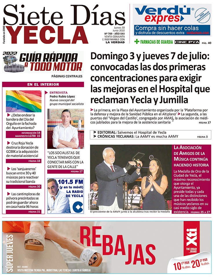 SIETE DÍAS YECLA – Edición 709 – Jueves 30 de junio de 2022