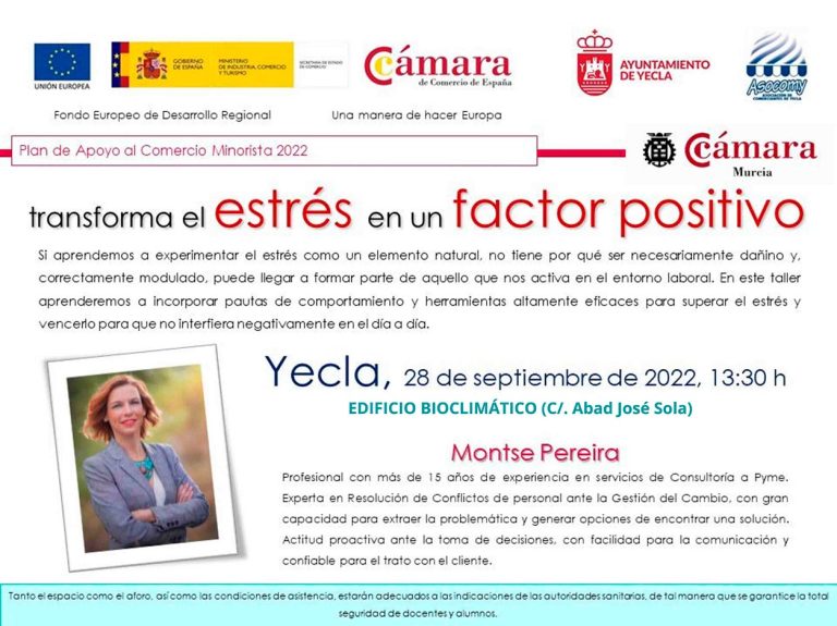 «TRANSFORMA EL ESTRÉS EN UN FACTOR POSITIVO», CURSO ORGANIZADO POR COMERCIO Y ASOCOMY