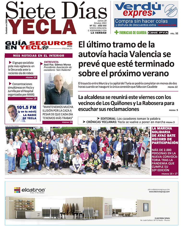 SIETE DÍAS YECLA – Edición 721 – Jueves 20 de octubre de 2022