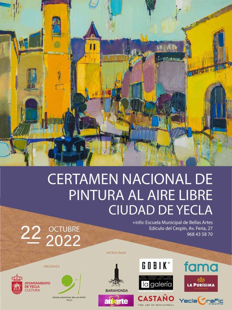 EL CERTAMEN NACIONAL DE PINTURA AL AIRE LIBRE ‘CIUDAD DE YECLA’  REGRESARÁ A LAS CALLES ESTE SÁBADO