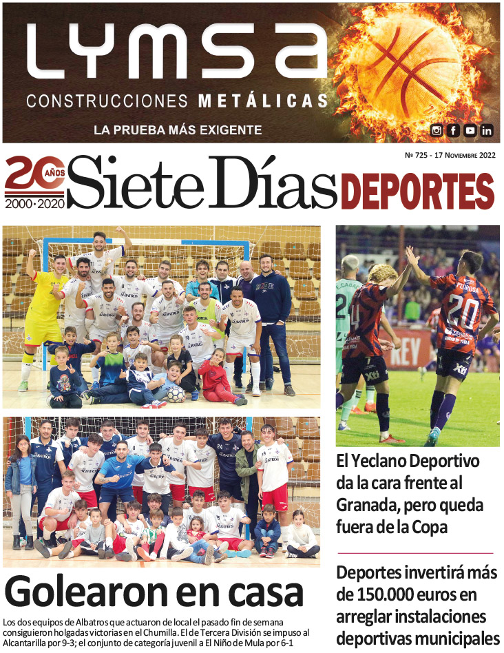 DEPORTES SIETE DÍAS YECLA – Edición 725 – Jueves 17 de noviembre de 2022