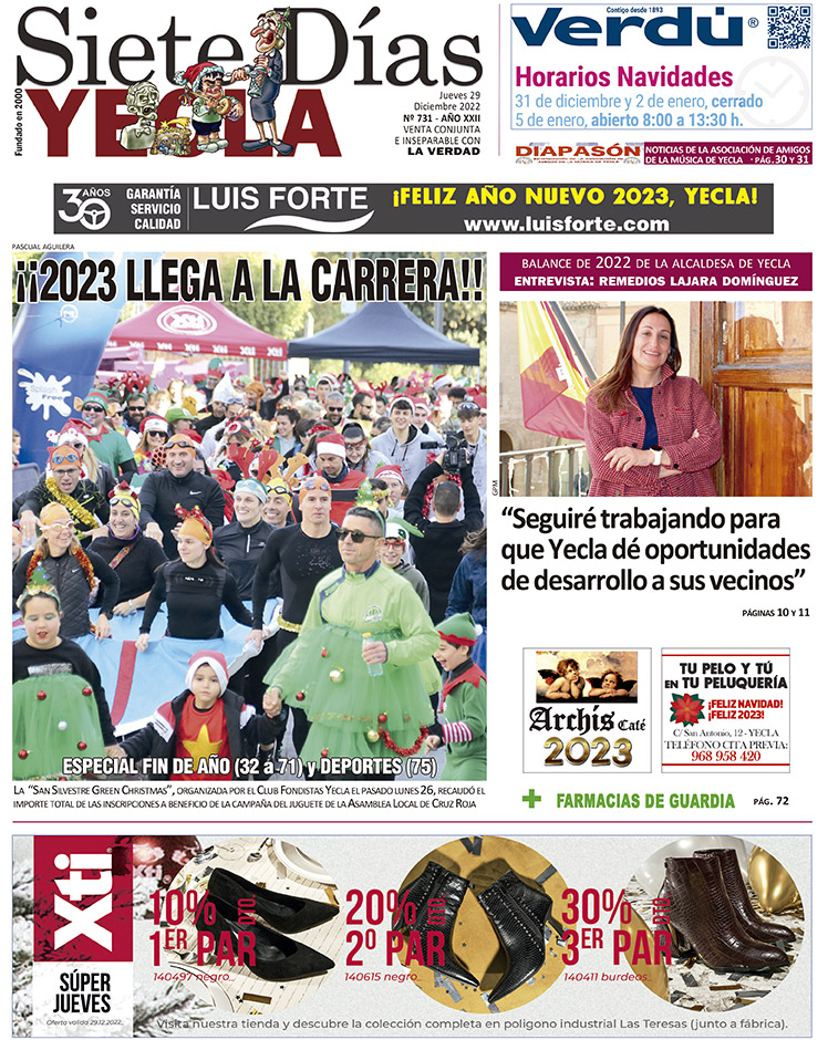 SIETE DÍAS YECLA – Edición 731 – Jueves 29 de diciembre de 2022