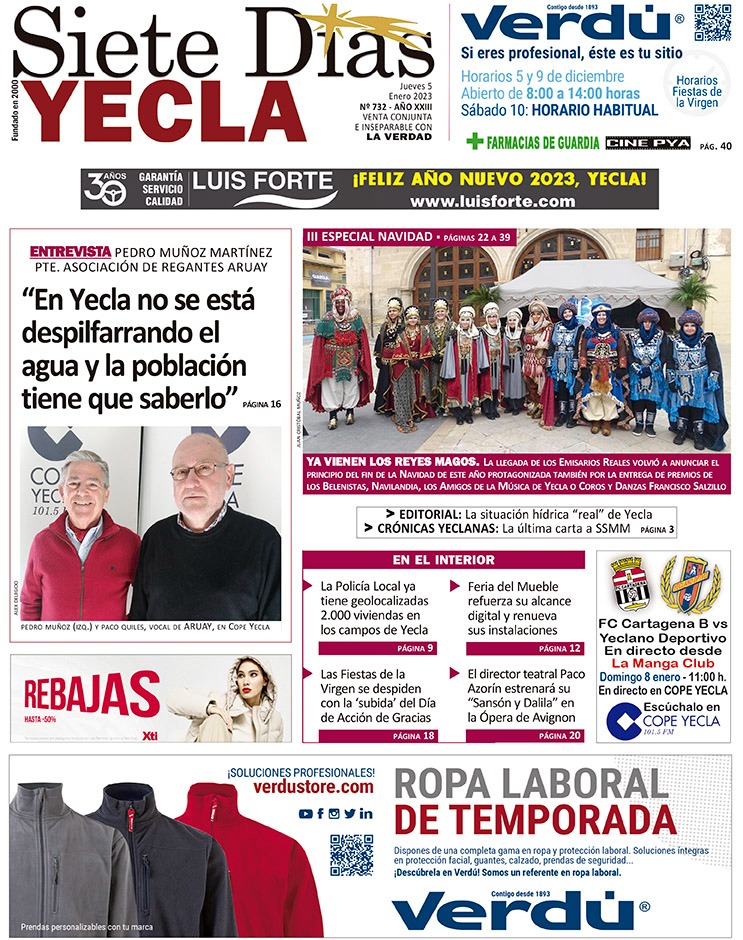 SIETE DÍAS YECLA – Edición 732 – Jueves 5 de enero de 2023