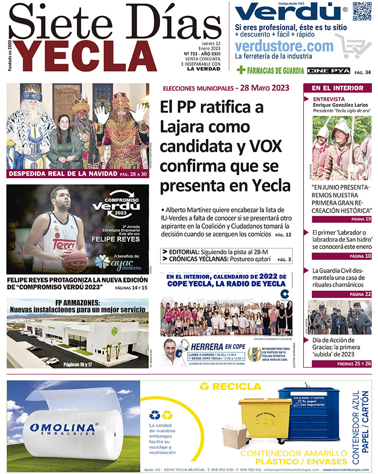 SIETE DÍAS YECLA – Edición 733 – Jueves 12 de enero de 2023