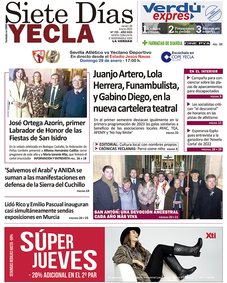 SIETE DÍAS YECLA – Edición 735 – Jueves 26 de enero de 2023