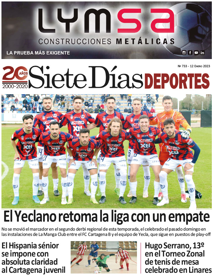 DEPORTES SIETE DÍAS YECLA – Edición 733 – Jueves 12 de enero de 2023