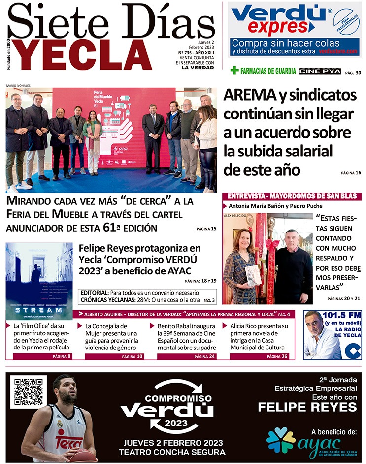 SIETE DÍAS YECLA – Edición 736 – Jueves 2 de febrero de 2023