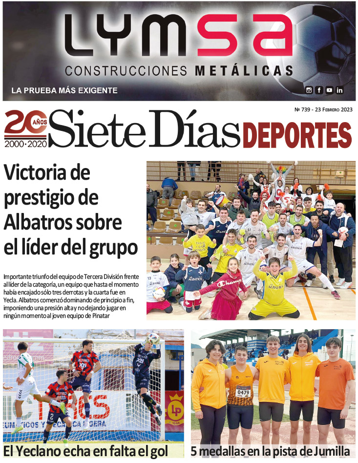 DEPORTES SIETE DÍAS YECLA – Edición 739 – Jueves 23 de febrero de 2023