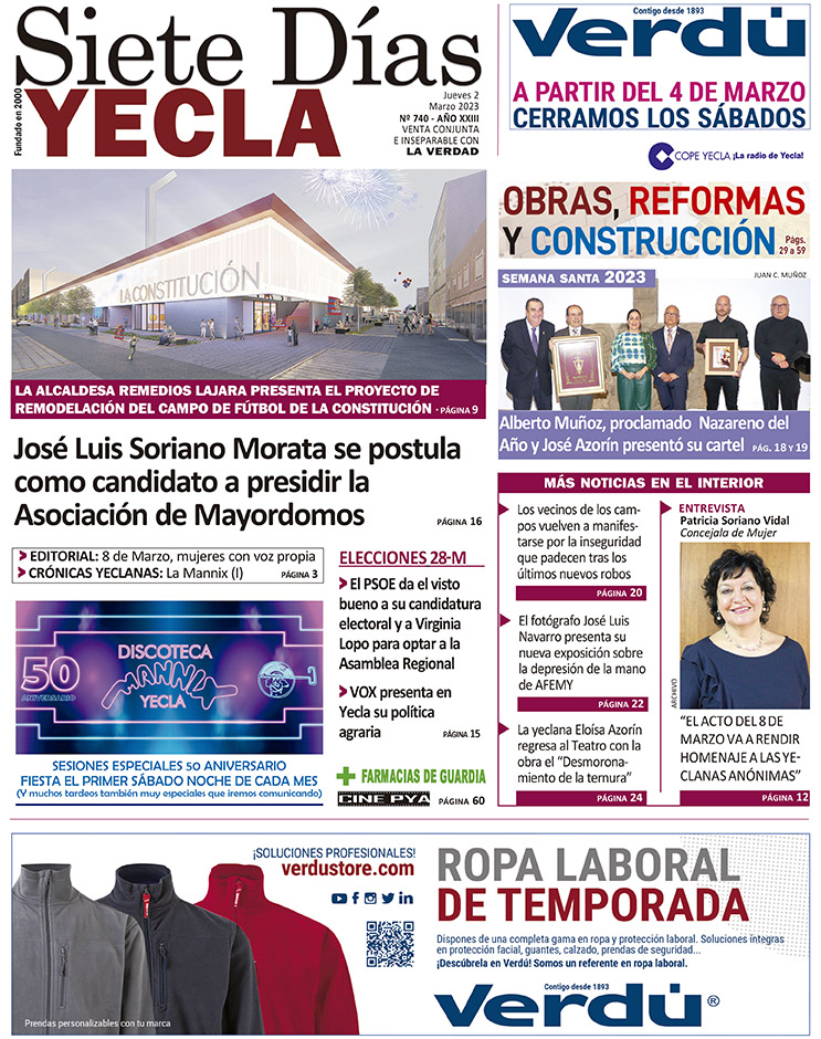 SIETE DÍAS YECLA – Edición 740 – Jueves 2 de marzo de 2023