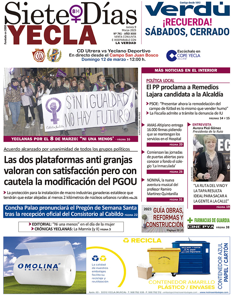 SIETE DÍAS YECLA – Edición 741 – Jueves 9 de marzo de 2023