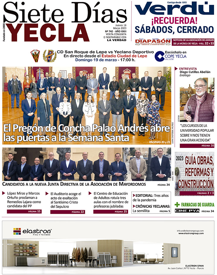 SIETE DÍAS YECLA – Edición 742 – Jueves 16 de marzo de 2023