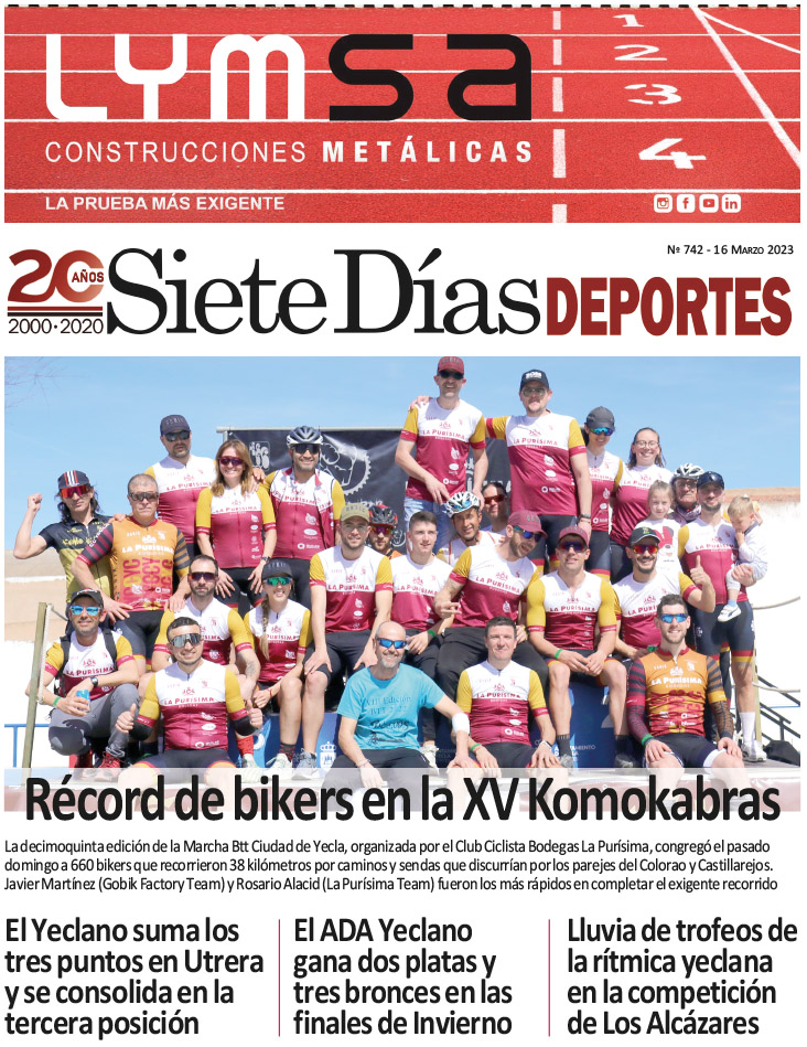 DEPORTES SIETE DÍAS YECLA – Edición 742 – Jueves 16 de marzo de 2023