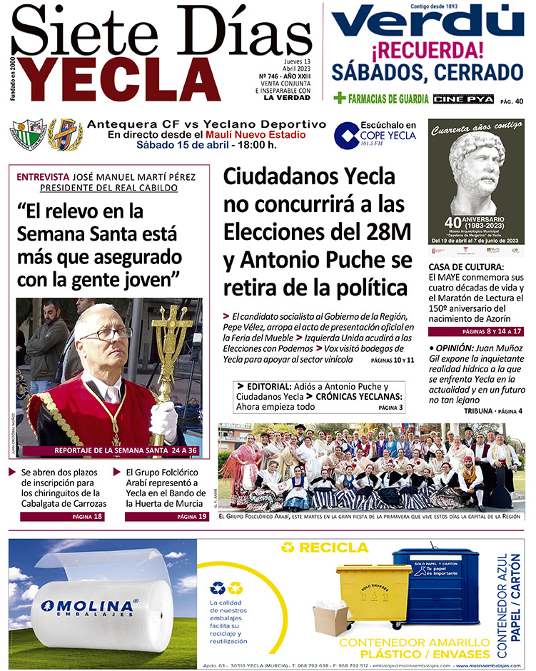 SIETE DÍAS YECLA – Edición 746 – Jueves 13 de abril de 2023