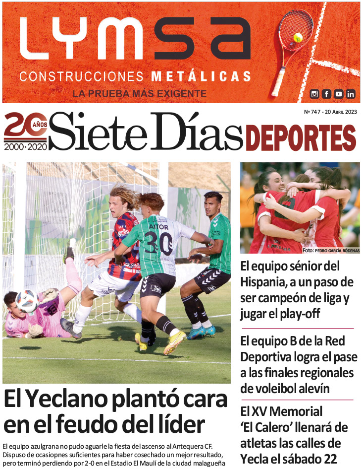 DEPORTES SIETE DÍAS YECLA – Edición 747 – Jueves 20 de abril de 2023