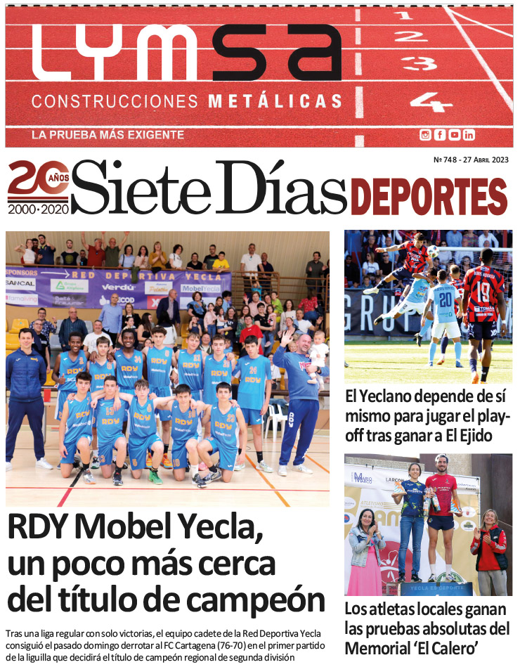 DEPORTES SIETE DÍAS YECLA – Edición 748 – Jueves 27 de abril de 2023