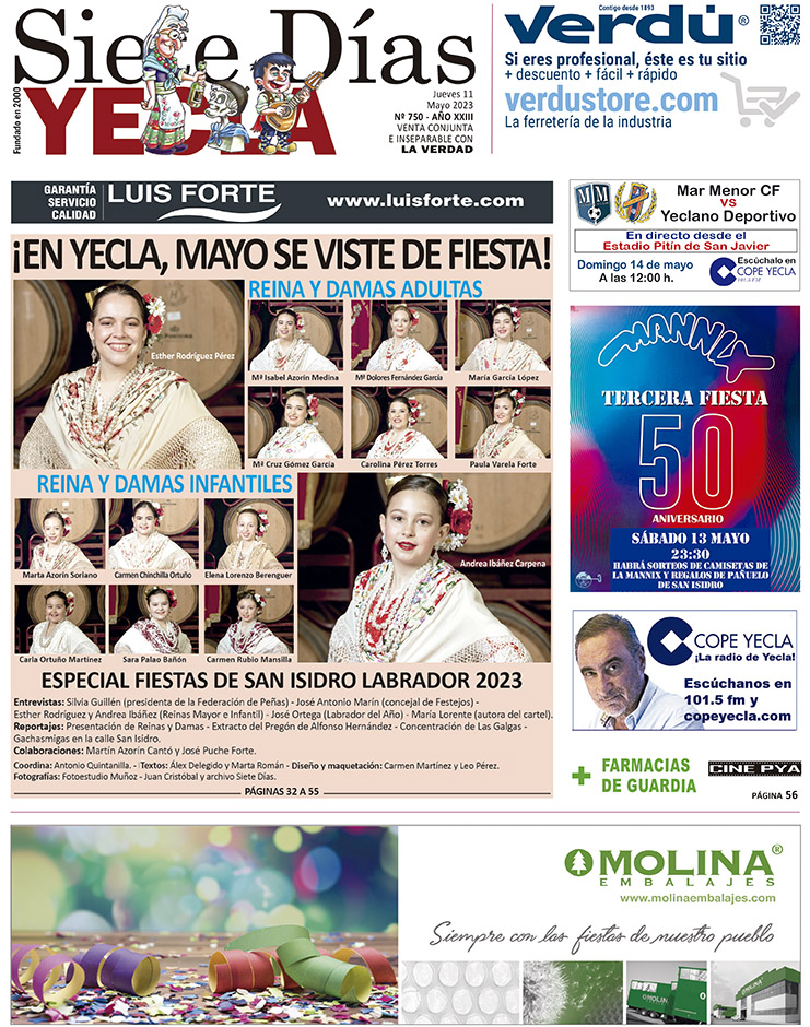 SIETE DÍAS YECLA – Edición 750 – Jueves 11 de mayo de 2023