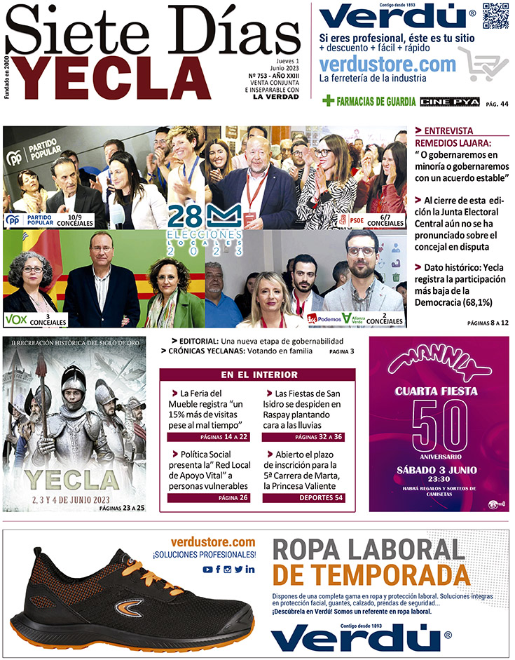 SIETE DÍAS YECLA – Edición 753 – Jueves 1 de junio de 2023