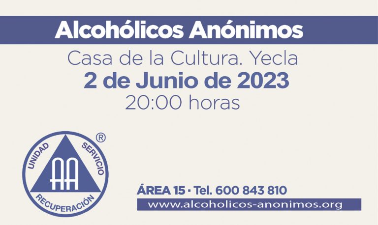 ALCOHÓLICOS ANÓNIMOS OFRECE UNA CHARLA EN YECLA