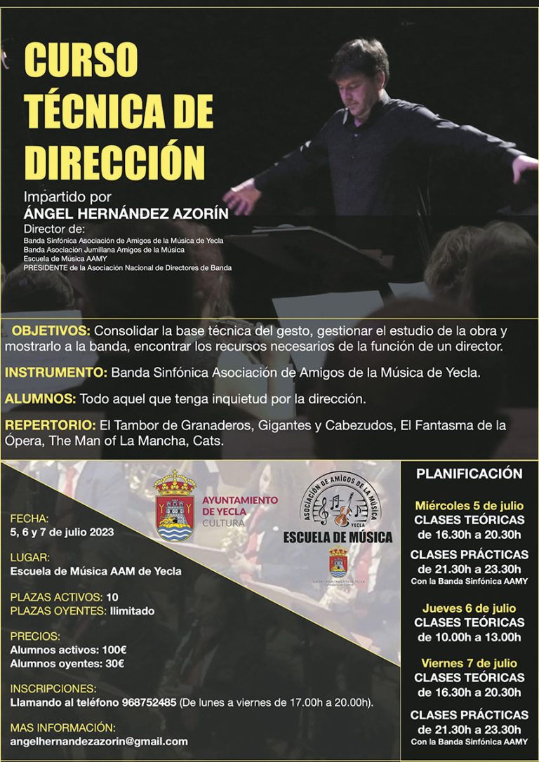 LA AAMY IMPARTE UN CURSO DE TÉCNICA DE DIRECCIÓN A CARGO DE ÁNGEL HERNÁNDEZ AZORÍN