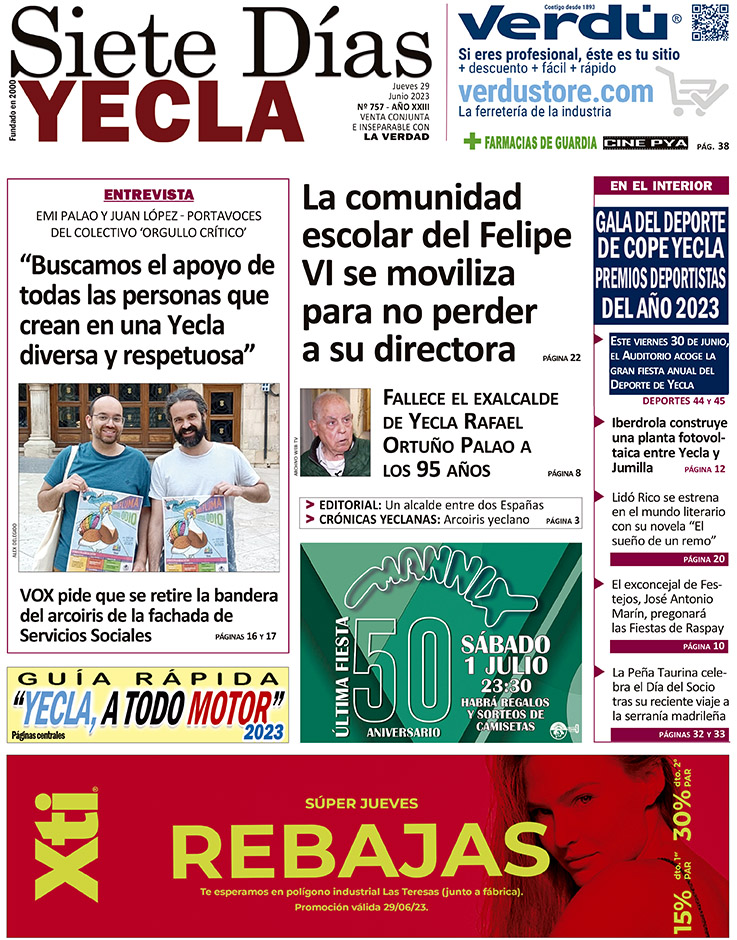 SIETE DÍAS YECLA – Edición 757 – Jueves 29 de junio de 2023