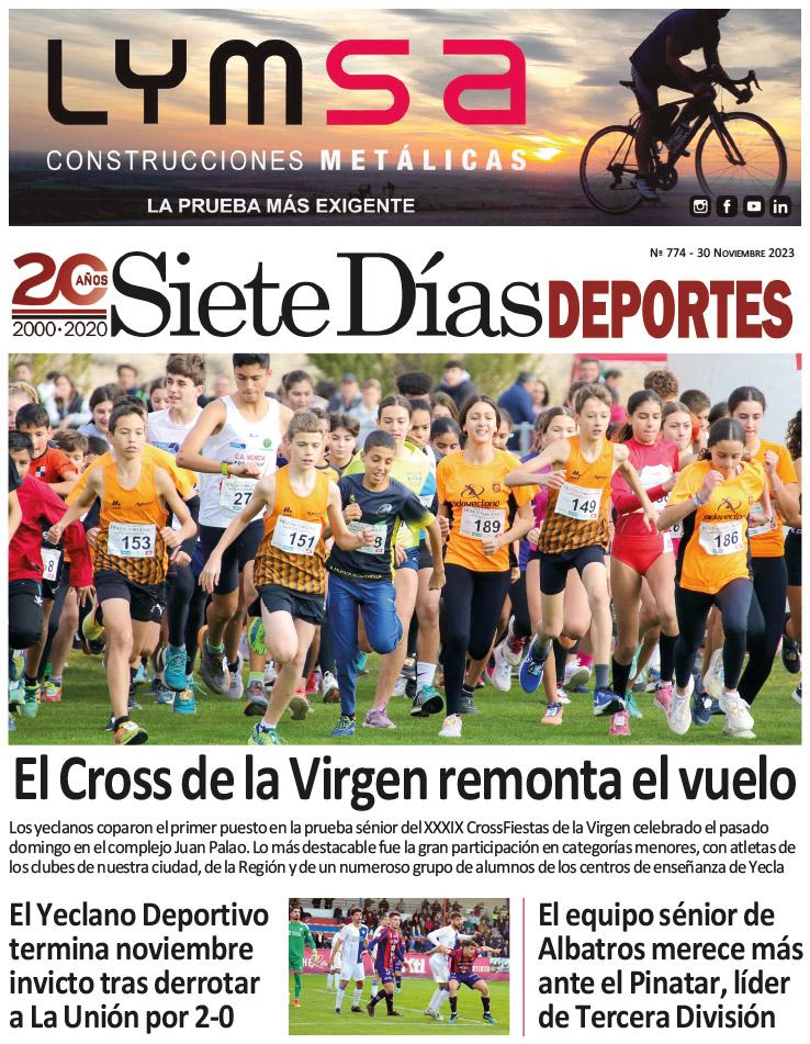 DEPORTES SIETE DÍAS YECLA – Edición 774 – Jueves 30 de noviembre de 2023