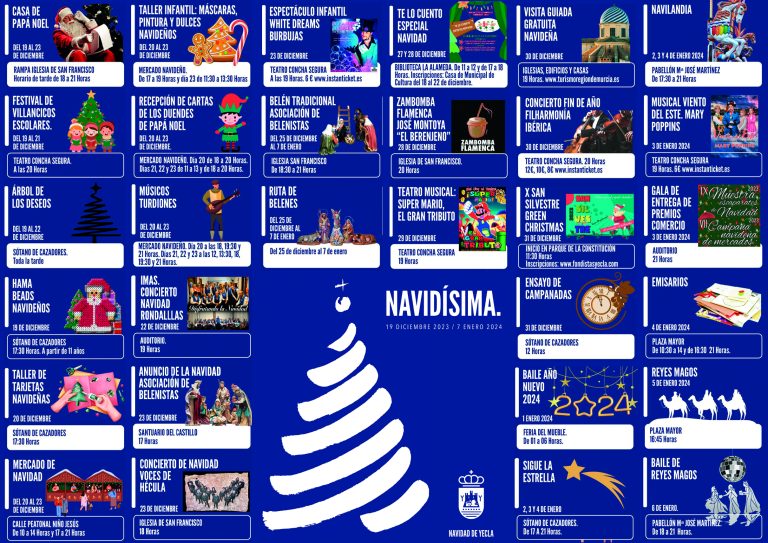 ‘NAVIDÍSIMA’ EN YECLA CON UN TOTAL DE 30 EVENTOS